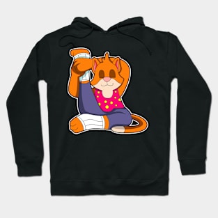 Cat at Yoga stretching exercises Legs Hoodie